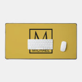Gepersonaliseerde M Gold Gift Bag met Initiaal & N Bureaumat (Keyboard & Muis)