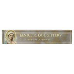 Gepersonaliseerde Maagd Mary Marble Name Bord Naambordje