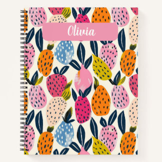 Gepersonaliseerde maaltijdplanner met fruitpatroon notitieboek