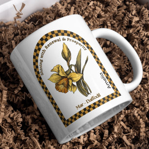 Gepersonaliseerde Maart Geboortemaand Bloem Koffiemok