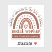 Gepersonaliseerde maatschappelijk werker Boho Rain Sticker (Vel)