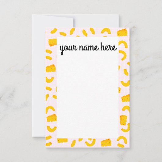 Gepersonaliseerde Mac en Kaas Notecards Bedankkaart (Voorkant)