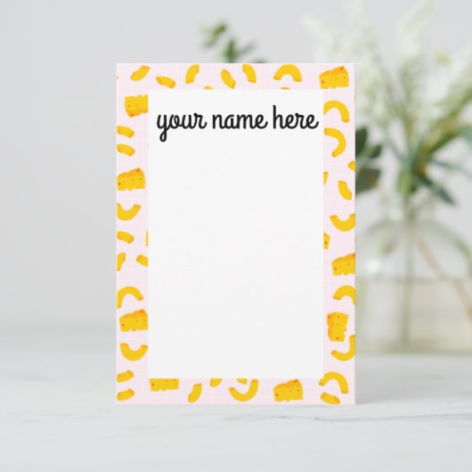 Gepersonaliseerde Mac en Kaas Notecards Bedankkaart (Staand voorkant)