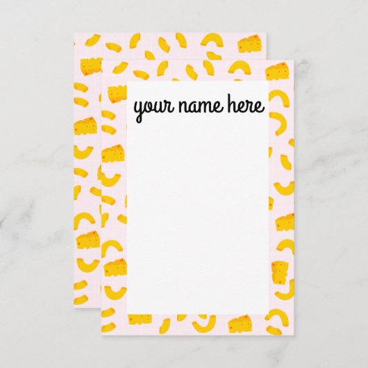 Gepersonaliseerde Mac en Kaas Notecards Bedankkaart (Voorkant / Achterkant)