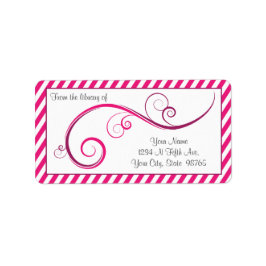 Gepersonaliseerde Magenta Swirl Bookplate Etiket