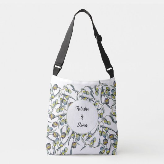 Gepersonaliseerde Magic Olive Waterverf Handgeschi Crossbody Tas (Voorkant)