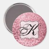 Gepersonaliseerde Magneet Roos Gouden Glitter (Voorkant / Achterkant)