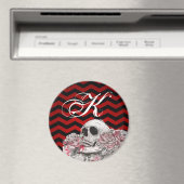 Gepersonaliseerde magneet schedel Roos Gotische Ch (Insitu (Vaatwasser))