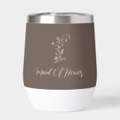 Gepersonaliseerde Maid of Honor Elegant Mocha Scri (Achterkant)