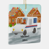 Gepersonaliseerde mailKerstmis mailde Mailman Post Keramisch Ornament (Rechts)