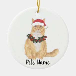 Gepersonaliseerde Maine Coon (Oranje) Cat Keramisch Ornament
