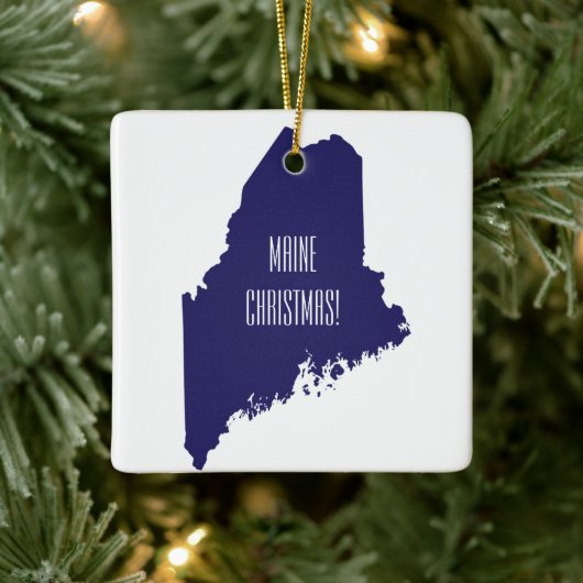 Gepersonaliseerde Maine Kerstversiering Keramisch Ornament (Boom)