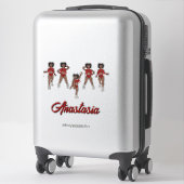 Gepersonaliseerde Majorette / Dancer Red Fringe Sticker (Koffer)