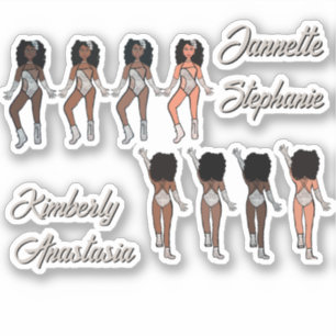 Gepersonaliseerde Majorette / Dancer Stickers Zilv