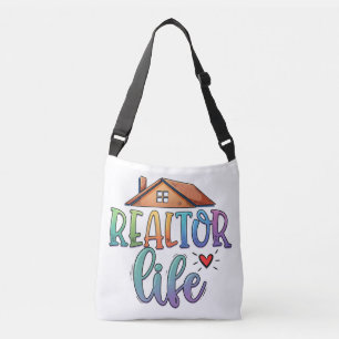 Gepersonaliseerde makelaar leven onroerend goed be crossbody tas