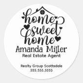 Gepersonaliseerde makelaar makelaar Open House Ronde Sticker (Voorkant)