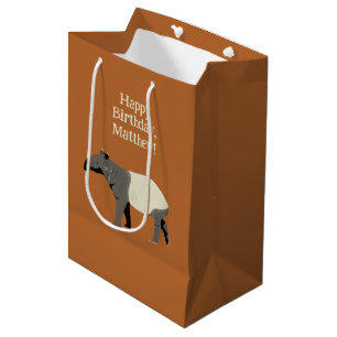 Gepersonaliseerde Maleisische of Aziatische Tapir Medium Cadeauzakje