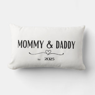 Gepersonaliseerde mama en papa est. jaarkussen kussen
