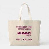 Gepersonaliseerde mama script grote tote bag (Achterkant)