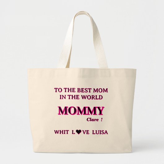 Gepersonaliseerde mama script grote tote bag (Voorkant)