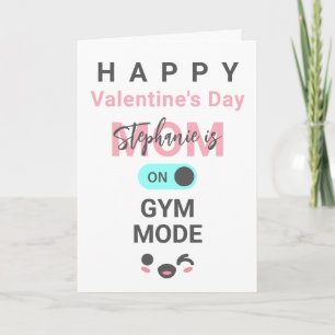 Gepersonaliseerde Mama staat in Gym Modus Valentij Kaart