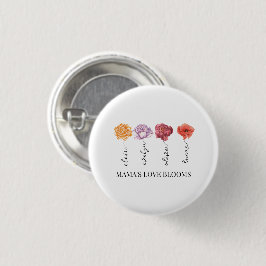 Gepersonaliseerde Mama's Liefde Bloeit Ronde Button 3,2 Cm