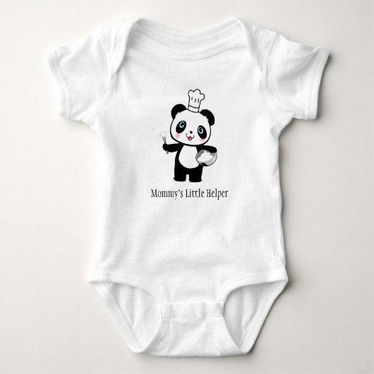 Gepersonaliseerde Mama's Little Helper Panda Beer  Romper (Voorkant)