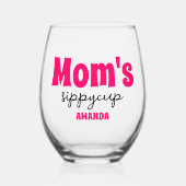 Gepersonaliseerde Mama's Sippy Cup Wijnglas Zonder Voet (Voorkant)