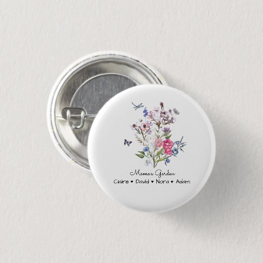 Gepersonaliseerde mama's tuin ronde button 3,2 cm (Voorkant /achterkant)
