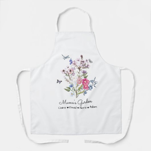 Gepersonaliseerde mama's tuin schort (Voorkant)