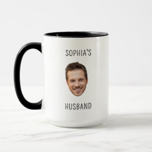Gepersonaliseerde Man Gift Verloofde Foto Gezicht  Mok