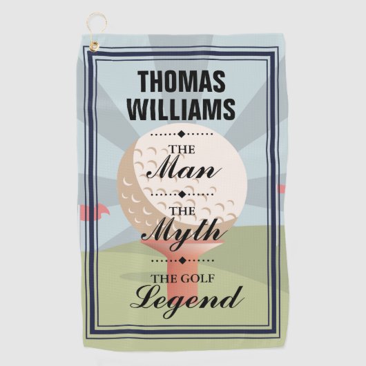 Gepersonaliseerde Man Myth Legend Classic Golfhanddoek (Voorkant)