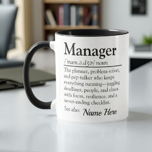 Gepersonaliseerde manager definitie Grappige waard Mok