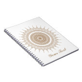 Gepersonaliseerde Mandala Bohemian White Boho Notitieboek (Rechterzijde)
