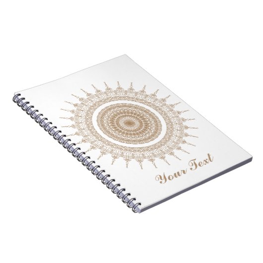 Gepersonaliseerde Mandala Bohemian White Boho Notitieboek (Rechterzijde)