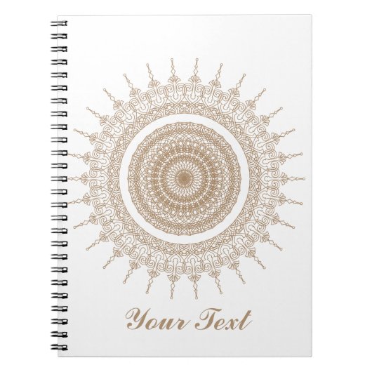Gepersonaliseerde Mandala Bohemian White Boho Notitieboek (Voorkant)