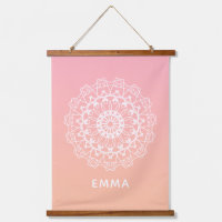 Gepersonaliseerde Mandala Dorm Room Pink Ombre Wal