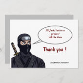 Gepersonaliseerde Manga Comic Ninja Dank u kaart (Voorkant / Achterkant)