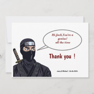 Gepersonaliseerde Manga Comic Ninja Dank u kaart