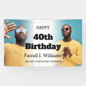 Gepersonaliseerde Mannen Fotocollage 40e verjaarda Spandoek (Horizontaal)