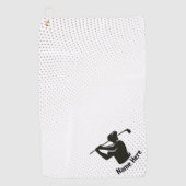 Gepersonaliseerde Mannen Gifts Golfer LOGO Zwart & Golfhanddoek (Voorkant)