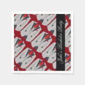 Gepersonaliseerde Mannen Gray Suit & Red Stropdas  Servetten (Voorkant)