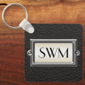 Gepersonaliseerde Mannen met drie letters Sleutelhanger (Voorkant)