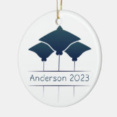 Gepersonaliseerde Manta Ray Kerstvakantie Keramisch Ornament (Links)