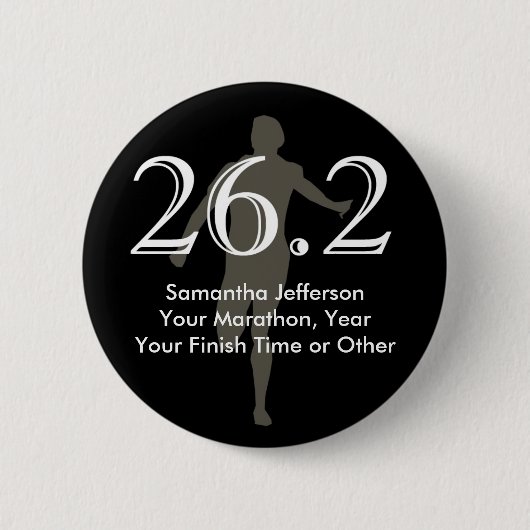 Gepersonaliseerde marathonloper 26.2 Keepasoed Bla Ronde Button 5,7 Cm (Voorkant)