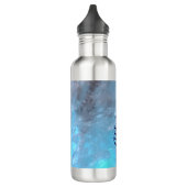 Gepersonaliseerde Marble Turquoise Blue Trendy Waterfles (Links)