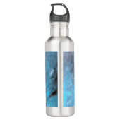 Gepersonaliseerde Marble Turquoise Blue Trendy Waterfles (Achterkant)