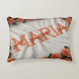 Gepersonaliseerde Maria Fleece Deken met Oranje Ro Accent Kussen