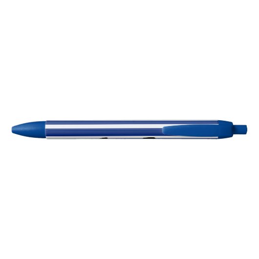 Gepersonaliseerde Marine Blauw en Wit Gestreepte P Blauwe Inkt Pen (Achterkant)