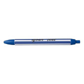 Gepersonaliseerde Marine Blauw en Wit Gestreepte P Blauwe Inkt Pen (Voorkant)